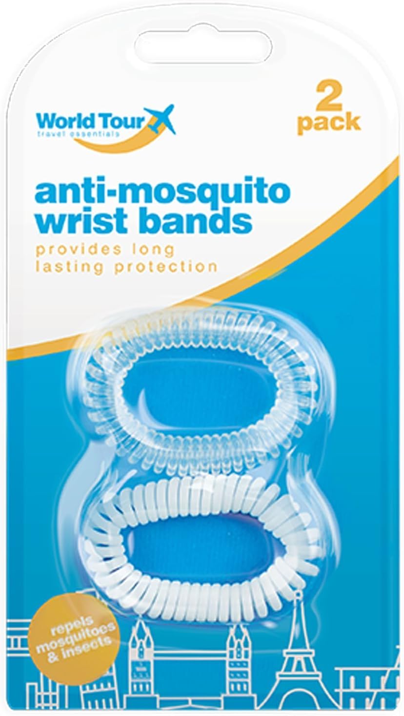 White PVC Travel AntiMosquito Wristbands 2 Pack, NonIrritating