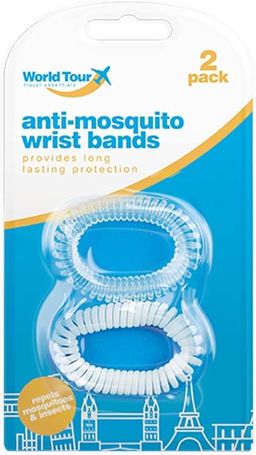 Play-tec TRA1368 Anti Mosquito Wrist Bands | For Travel | 2pcs, White
