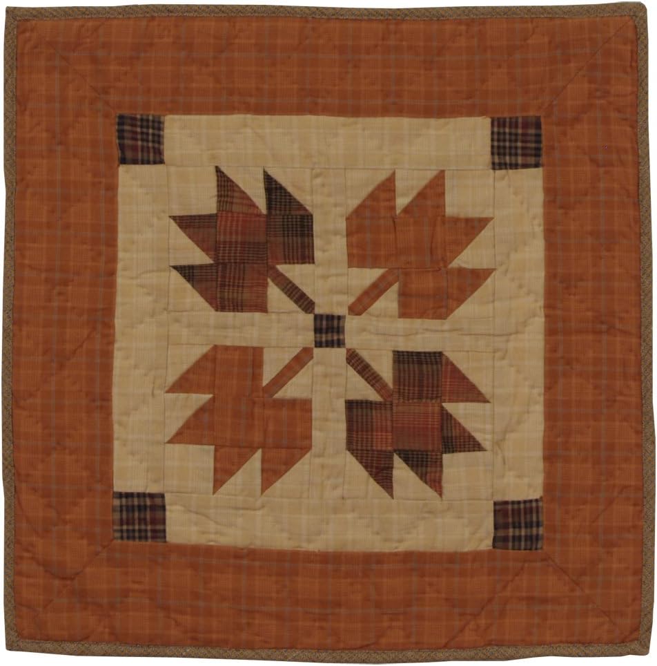 Autumn Leaves Wall Hanging Quilt 18 Inches by 18 Inches 100% Cotton Handmade Hand Quilted Heirloom Quality
