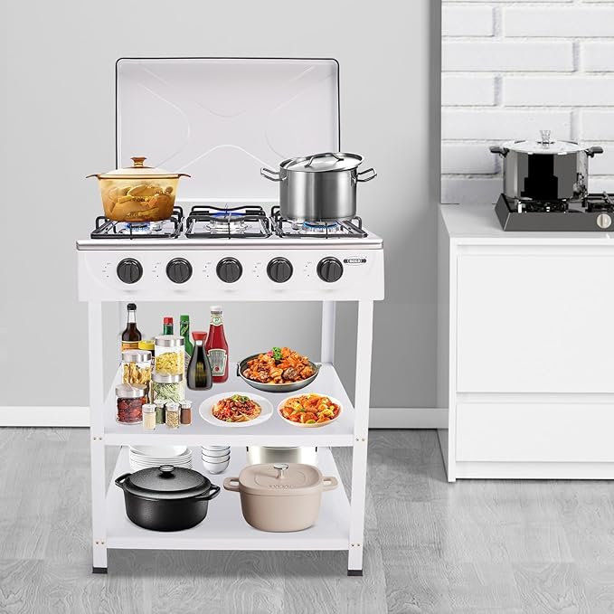 Estufa de Gas con 5 Puestos, Blanca, 110V miniatura 5