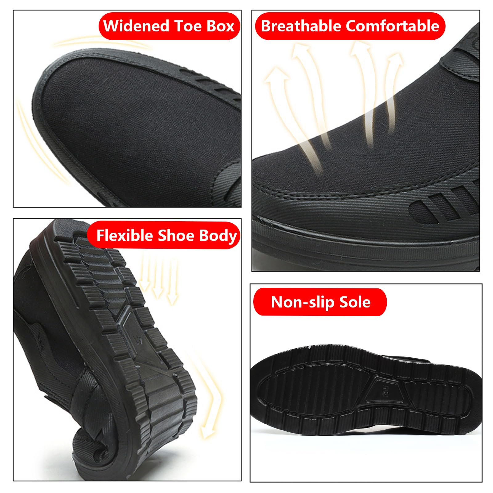 Męskie buty do chodzenia, wygodne, lekkie, oddychające tenisówki o swobodnym kroju, wsuwane buty na co dzień, oddychający i lekki materiał (Dark Grey US 8.5)
