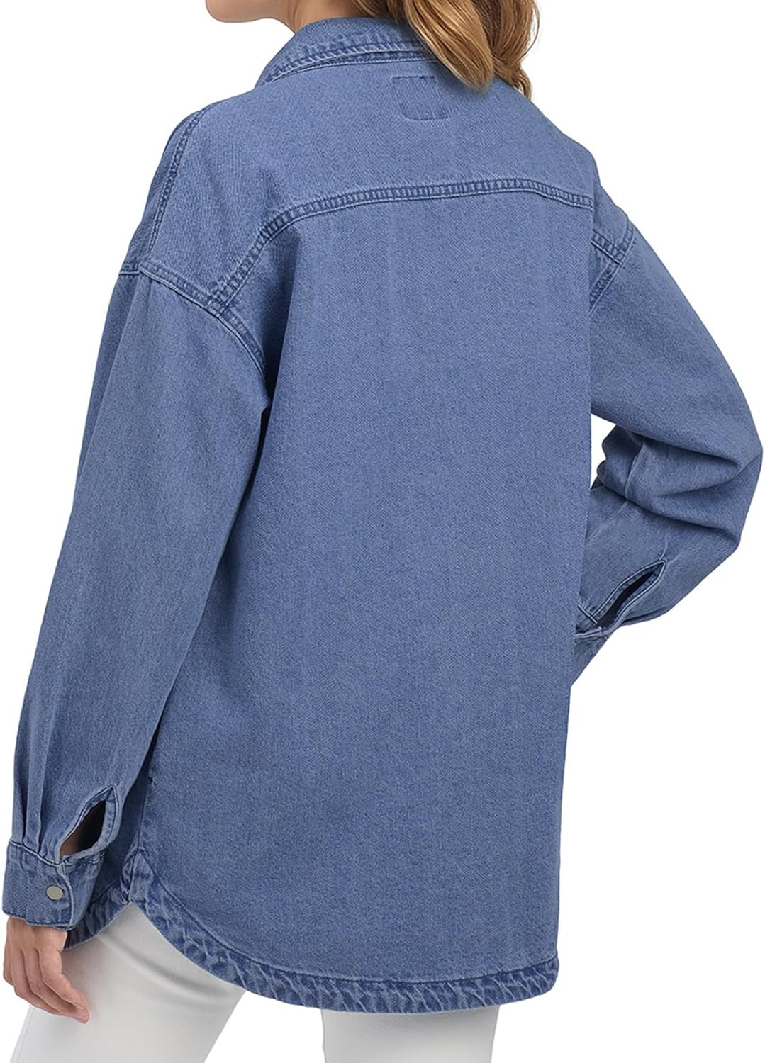 HISEA Denim Shirt Women, Jean Shirts for Women, Oversized Denim Shirt for Women, Jean Shacket with Long Sleeves for Winter - Image 2