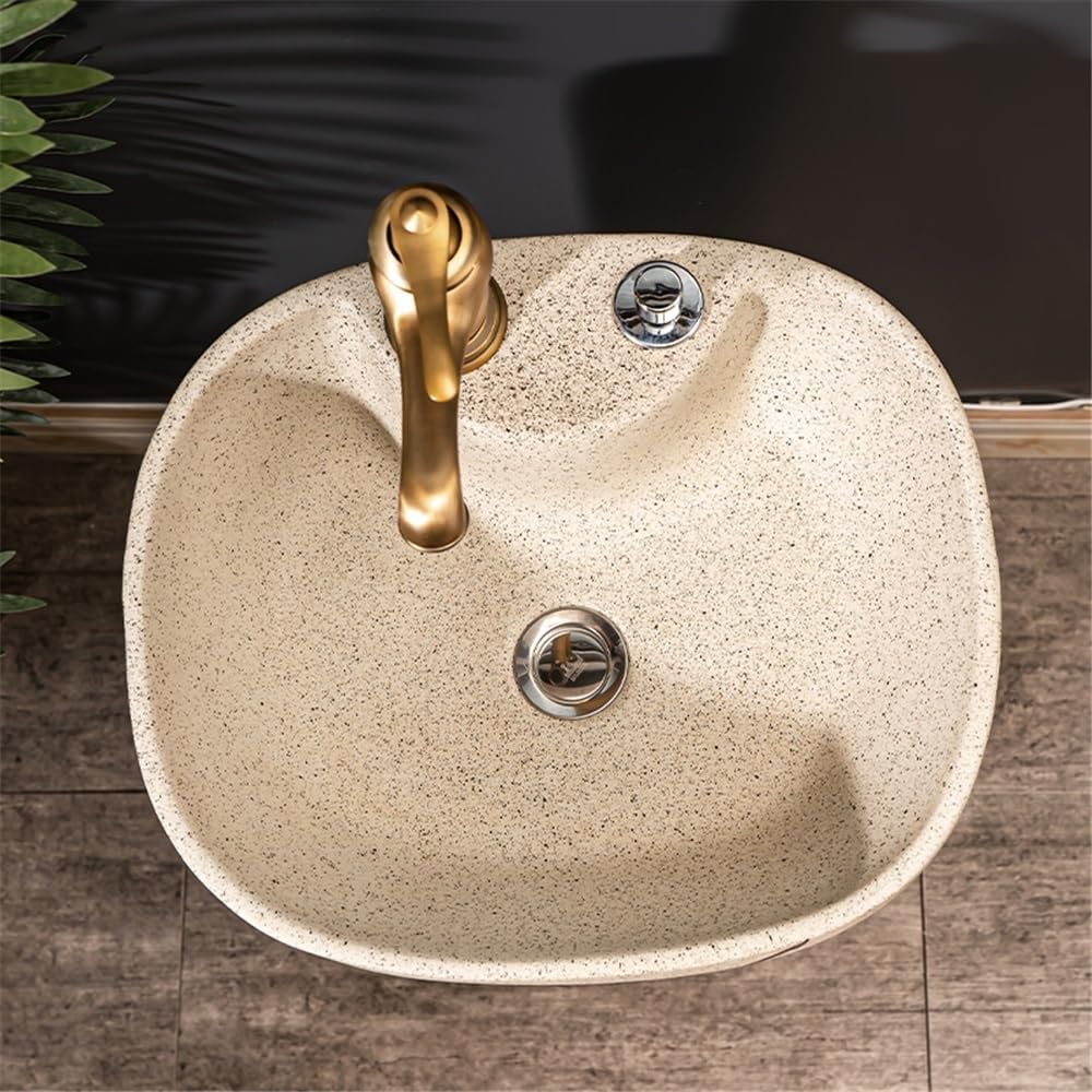 Lavello a colonna in ceramica con rubinetto e scarico, elegante lavabo da pavimento per uso domestico ed esterno, design salvaspazio, facile installazione e moderno