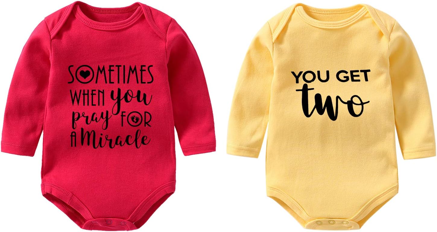 YSCULBUTOL Baby Twins Vestiti Best Friends Forever Baby Body Set Amici Ispirato Gemelli Abiti - 0-3 mesi