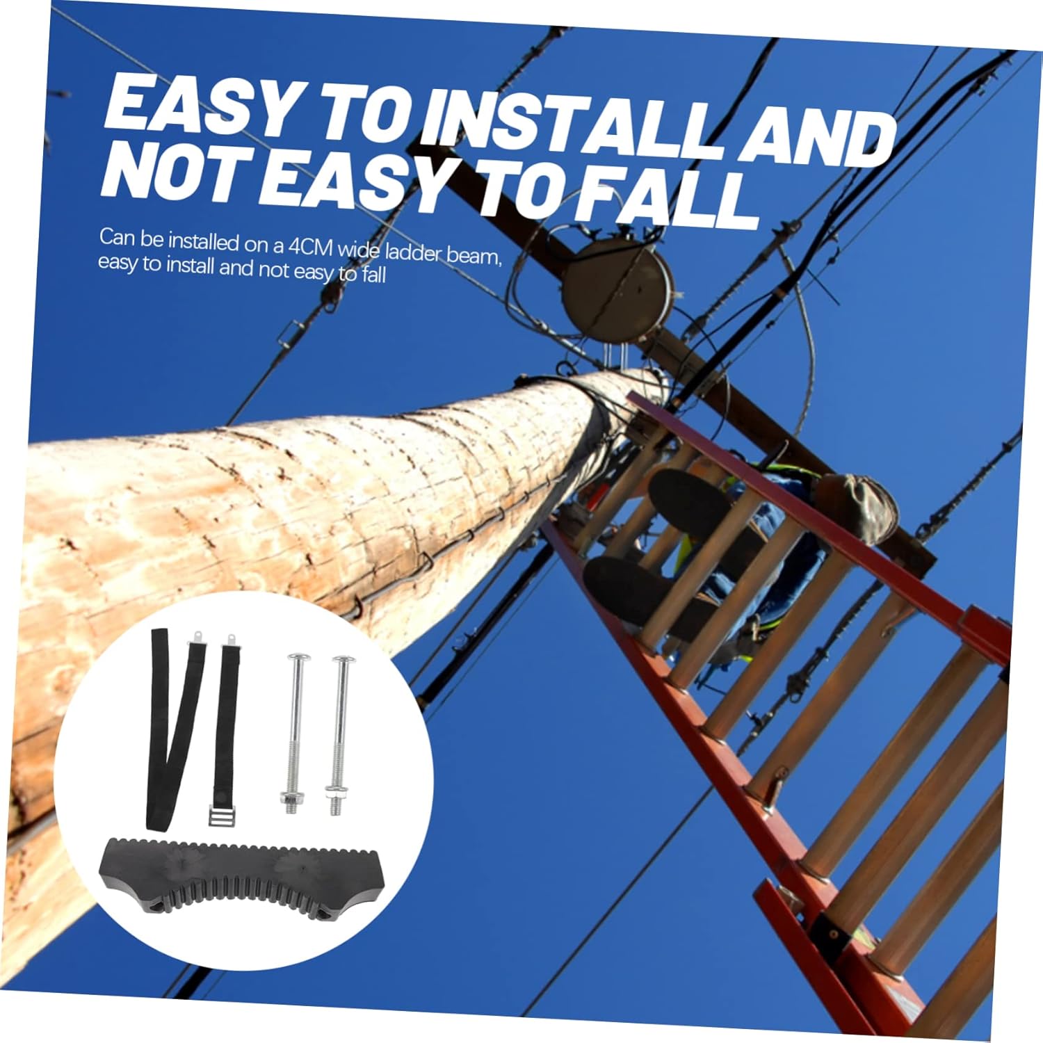 NUOBESTY 1 Set Ladder Stabilizer Skid Pad for Extension Ladders Durable and Easy to Install for Electricians and Renovation Workers