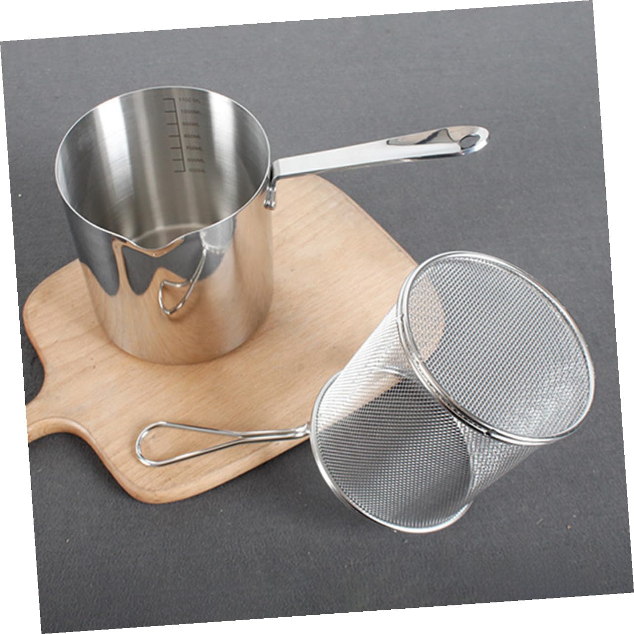 Alipis Freidora de Acero Inoxidable Cesta para Freír Alimentos Utensilios de Cocina Útiles para Freír Casa para Cocina Familiar