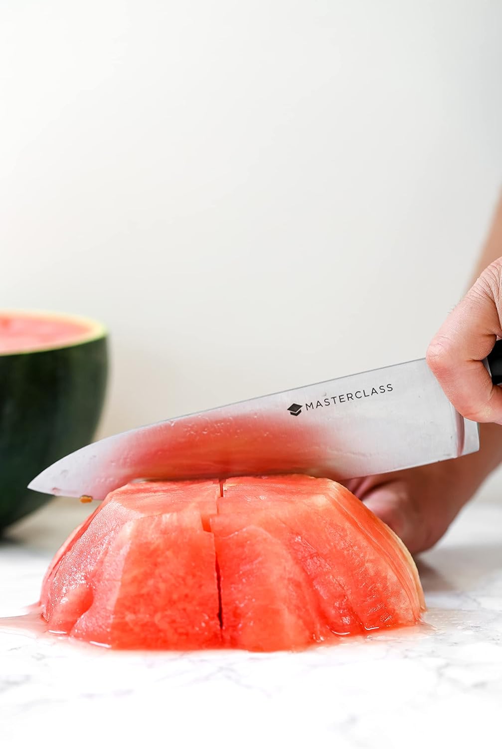 MasterClass Chef Knife with EdgeKeeper Knife Sharpener Sheath, Stainless Steel, 20 cm
