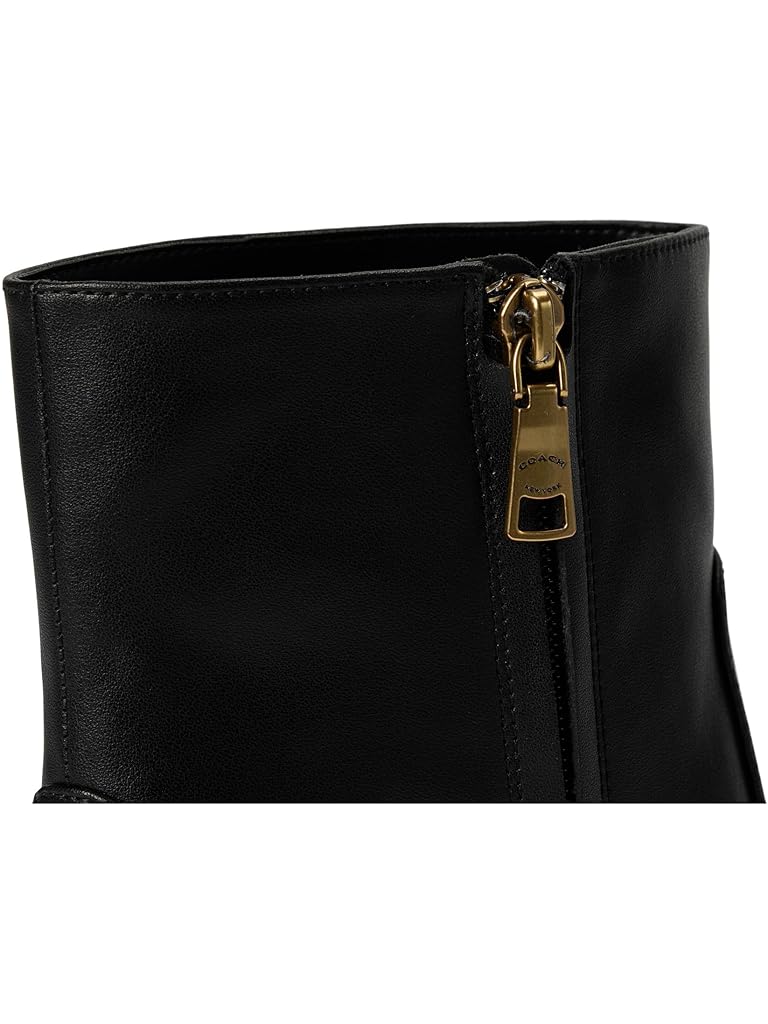 Black COACH Sculpted C Kitten Heel Bootie