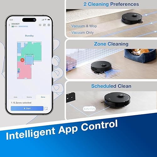 Miniatura 7 de ECOVACS DEEBOT N20 Robot aspirador y trapeador, 8000 Pa fuerte succión, cepillo ZeroTangle Brush 300 minutos de tiempo de funcionamiento,