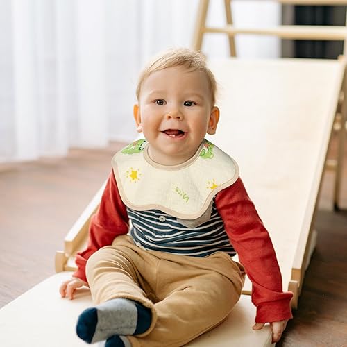 Miniatura 4 de Mccotwe Baberos de muselina para bebé, baberos de dentición, baberos de hombro de solapa, baberos de 8 capas de algodón orgánico para niños y niñas