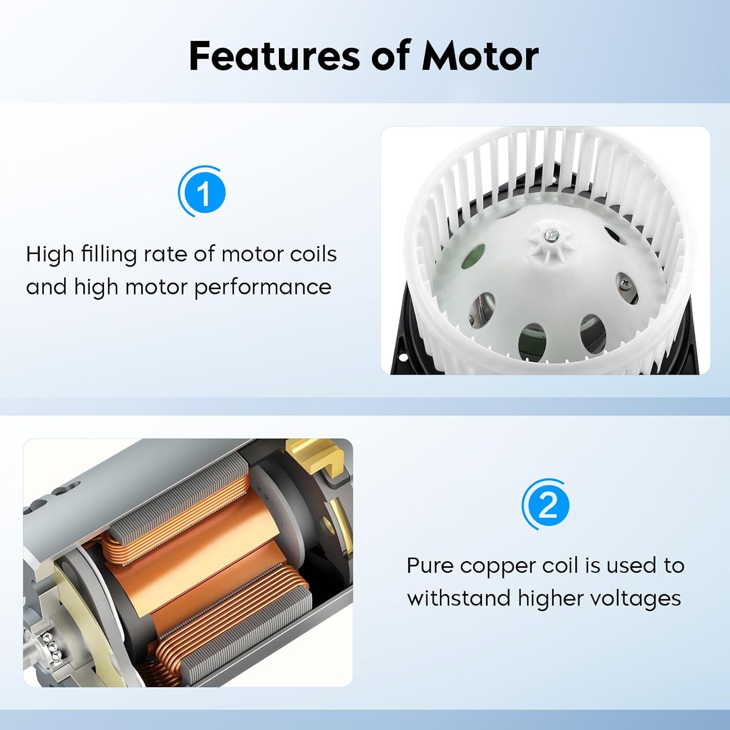 HVAC Blower Motor with Fan for Infiniti EX35 EX37 JX35 FX35 FX45 FX50 G25 G35 G37 Q45 Q50 Q60 QX60 QX70 350Z 370Z Altima Maxima Murano Pathfinder Quest Replaces for 700193