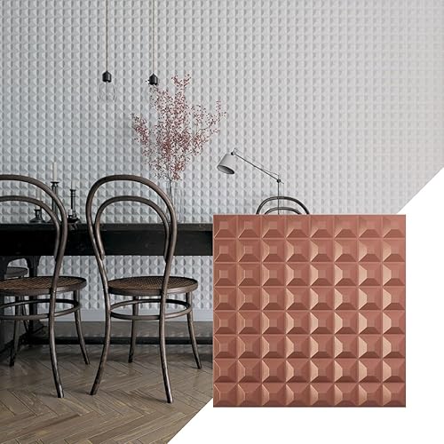 Ekena Millwork Bradford EnduraWall Panel decorativo de pared 3D de 19 58 pulgadas de ancho x 19 58 pulgadas de alto, color rosa champán (cubre 2.67