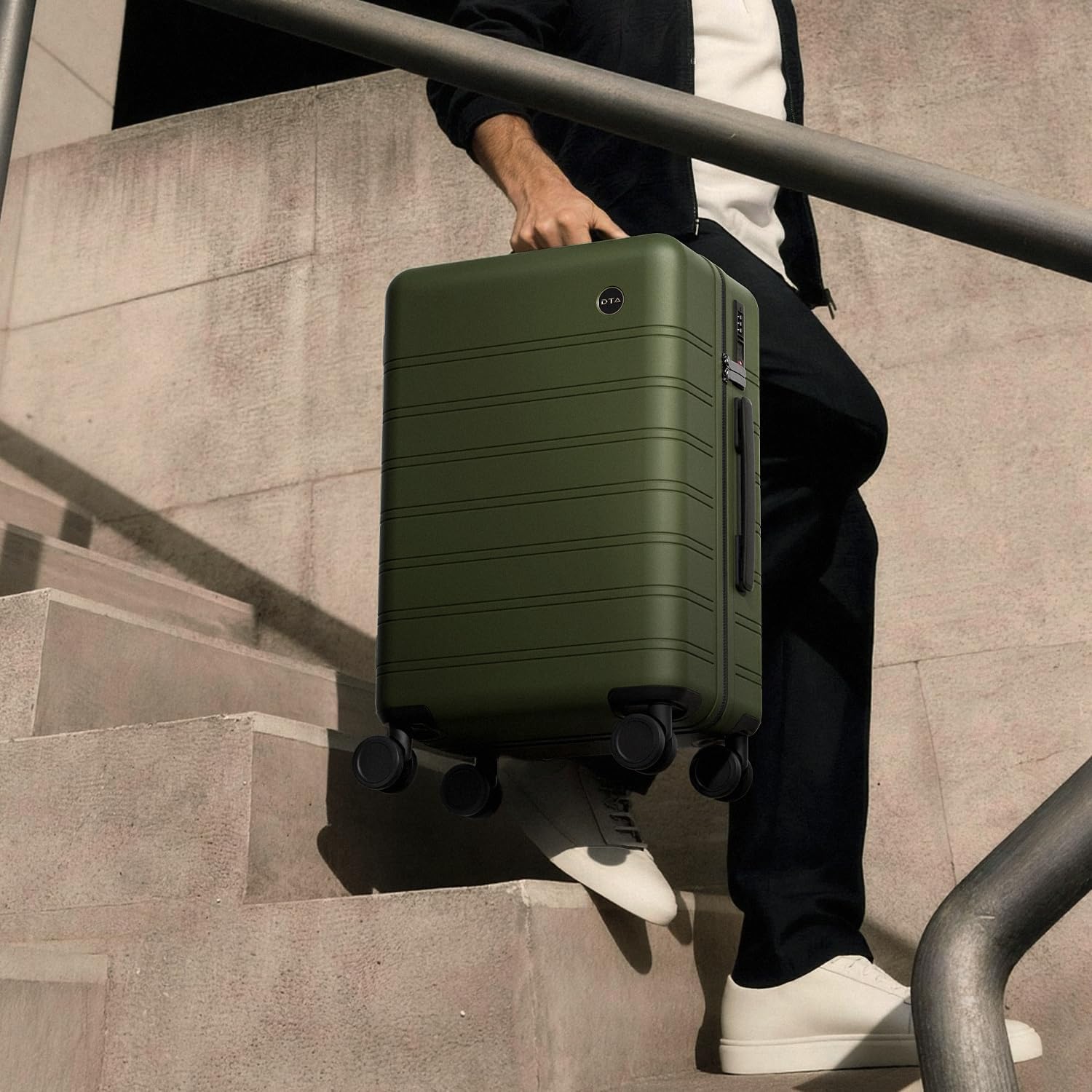 Lightweight PC Hard Shell Suitcase, 20-inch International Carry On Luggage Airline Approved with TSA Lock, 360 Silent Spinner Wheels- Ideal for Travel Suitcase (Green, Carry-on 20-Inch)