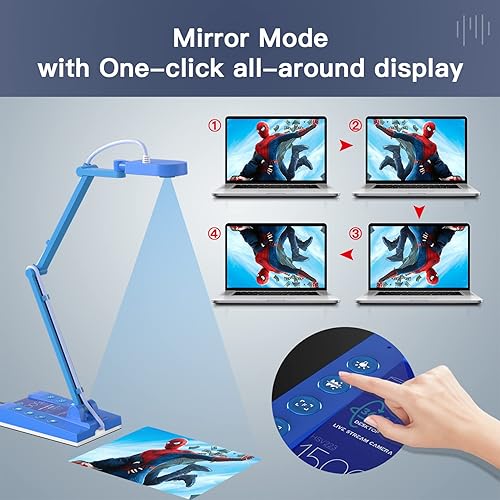 Miniatura 2 de ShuOne Cámara de documentos USB HD de 15 MP, enfoque manualautomático para enseñanza, conferencias, clases en línea, transmisiones en vivo,