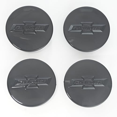 Trim Illusion CCAP6804BLK Gloss Black Wheel Cap Set for Chevrolet | 13-25 Malibu, 13-20 Impala, 15-19 Cruze, 18-26 Equinox centennial ABS plastic lettering set. 4 piece Officially licensed