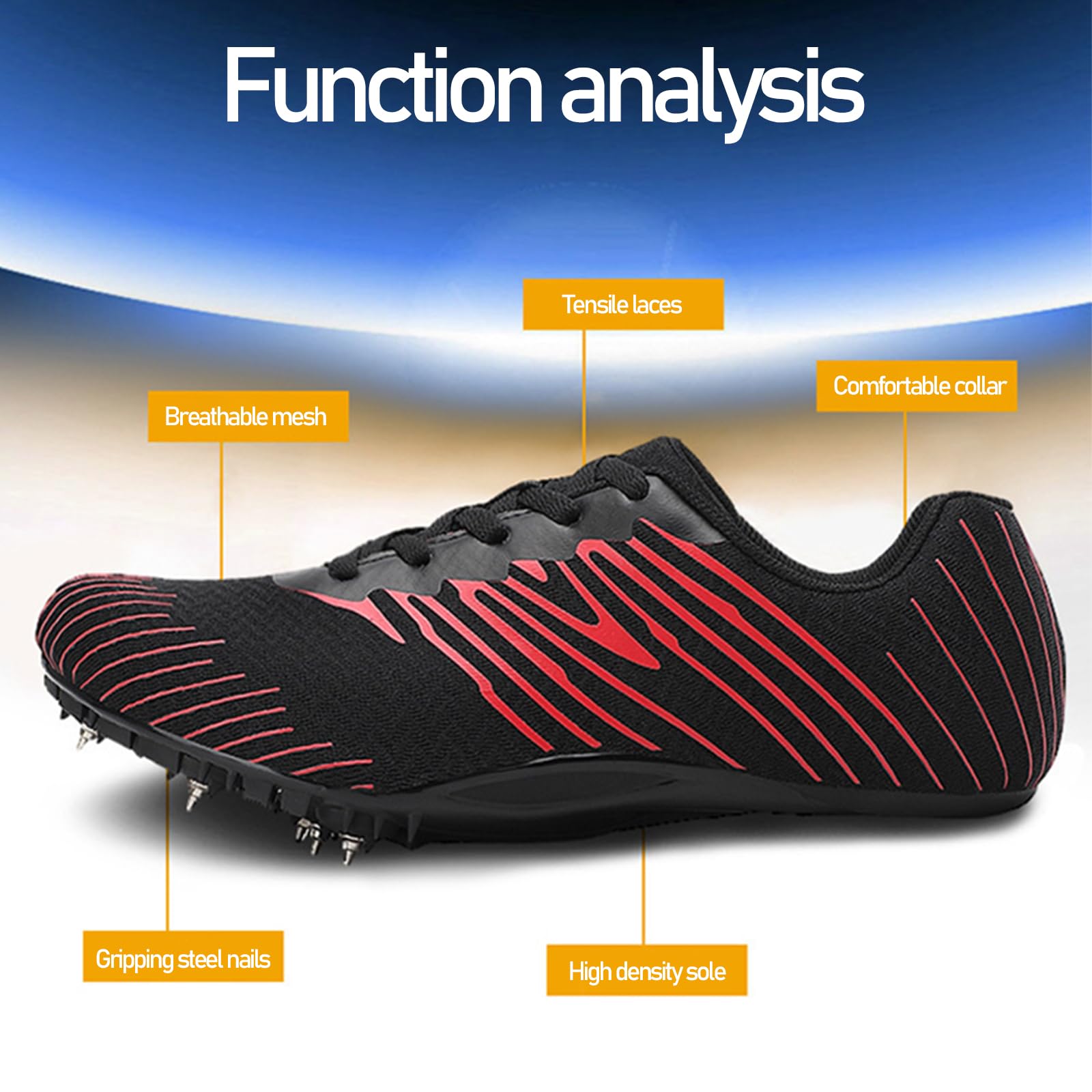 Spikes De Running,Chaussures De Course à Pointes,Pointes D'AthléTisme Unisexes,avec Pointes Et Sprint,RespirantesléGèRes Et Durables,pour Adolescents Crampons Professionnel Spike Chaussure