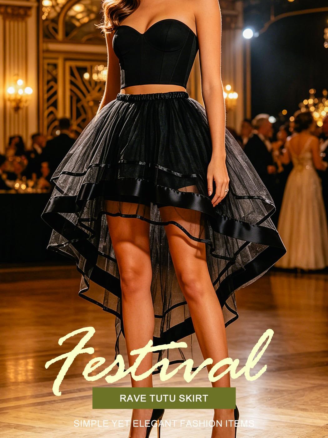 TWINKLEDE Belly Dance Skirt Layered Bustle Tutu Hip Scarf Tulle Costume Skirts for Women