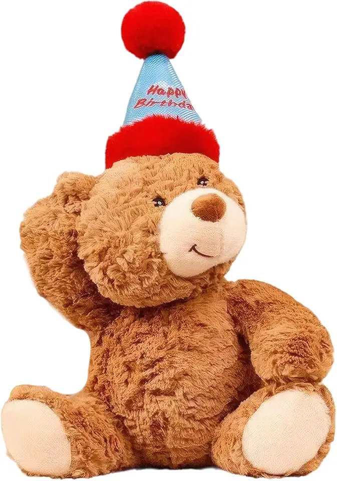 Teddy Bear Plush Toy, Personalized Style Soft Stuffed Animal with Ultra Soft Texture and Huggable Feel, Cute Plush Birthday Gift for Kids & Adults, 38 cm, Brown, 1 Pack