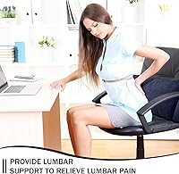 Vista 4 de Queekay Almohada de Soporte Lumbar de Vellón de 3 Secciones Almohada de Respaldo para Silla de Oficina para Soporte de Espalda Cojín Lumbar Cómodo