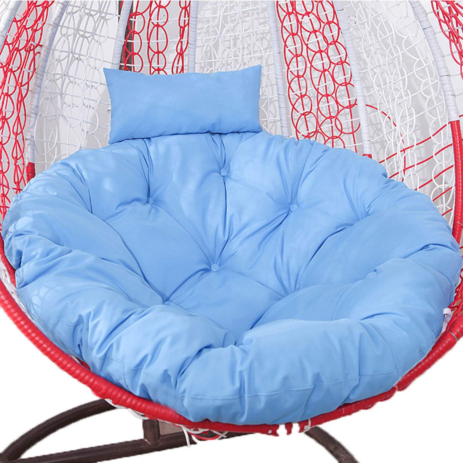 ERTsrhFD Hanging Swing Chair Outdoor Thicken Hammock Cushions With Pillow, Washable Cover Pads for Garden(Blue)