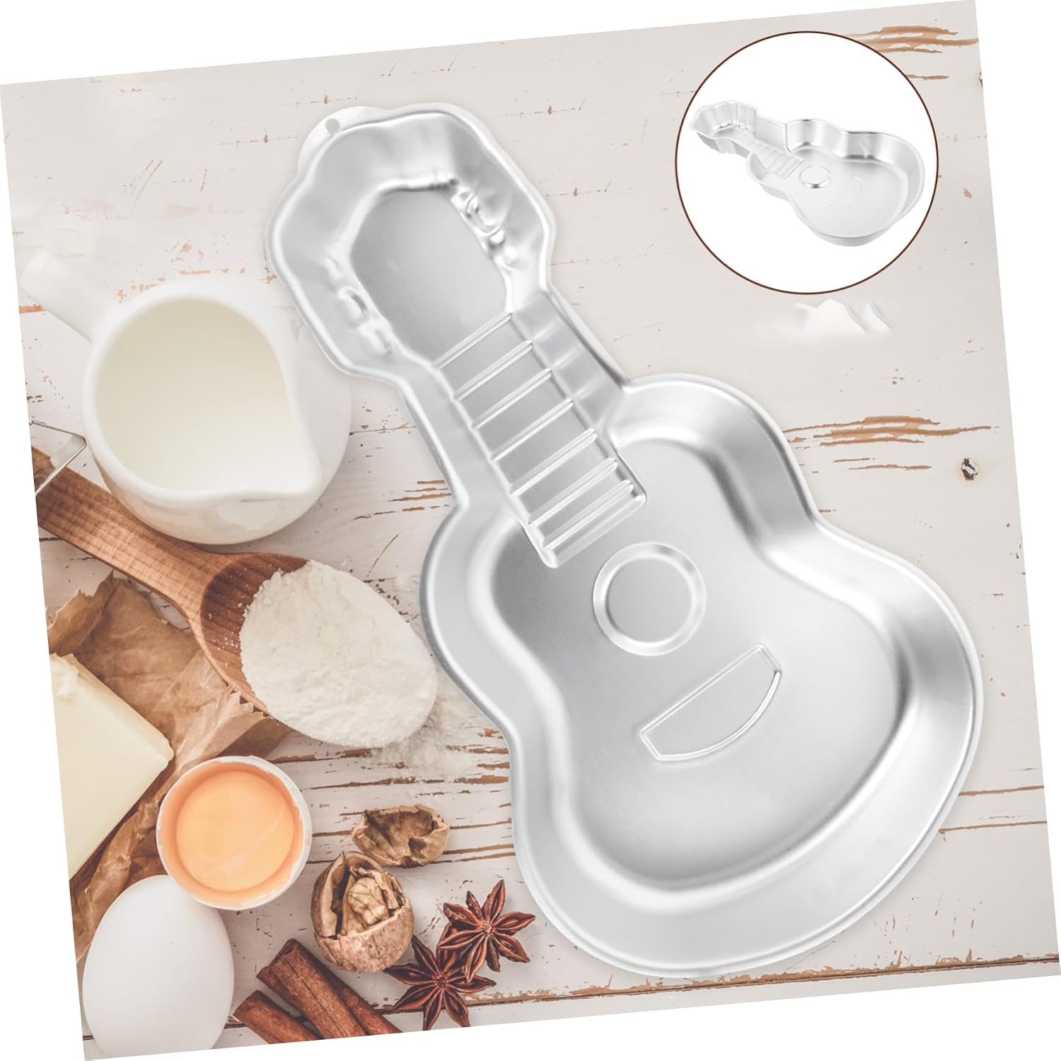 1pc Diy Cake Mold Guitar Shaped Cake Baking Ovenware Mold for Friends Family