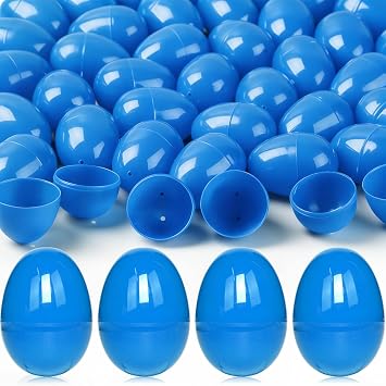 120 Pieces Empty Easter Eggs 2.36" Plastic Easter Eggs Bulk for Easter Basket Stuffers Fillers, Easter Hunt, DIY Spring and Easter Decorations Classroom Prizes, Party FavorsBlue