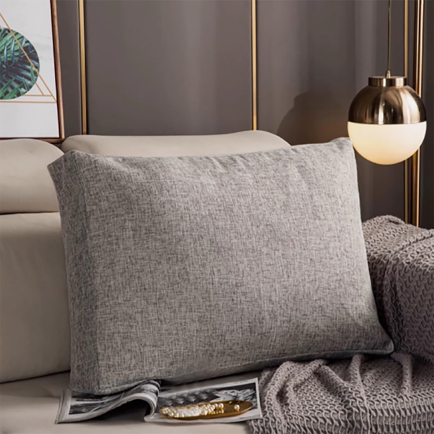 XANAYXWJ Cuscino da Lettura con Supporto Lombare 90x50x12 cm Fodera sfoderabile Comodo Cuscino per Schienale per Letto e Divano Perfetto per la Lettura e Il Relax