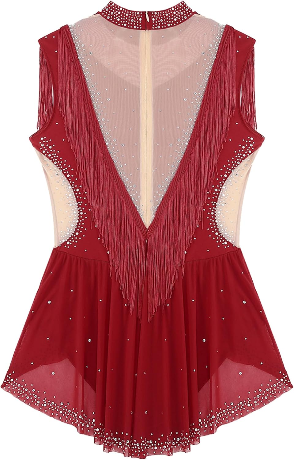 ranrann Lyrical Dance Costume for Women Sequin Rhinestones Tassel Leotard Latin Dance Bodysuit