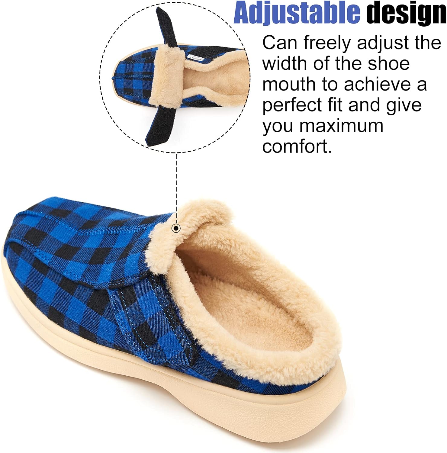 Mens Adjustable Orthopedic Slippers Shoe for Plantar Fasciitis & Foot Pain Relief with Arch Support Christmas - Image 4