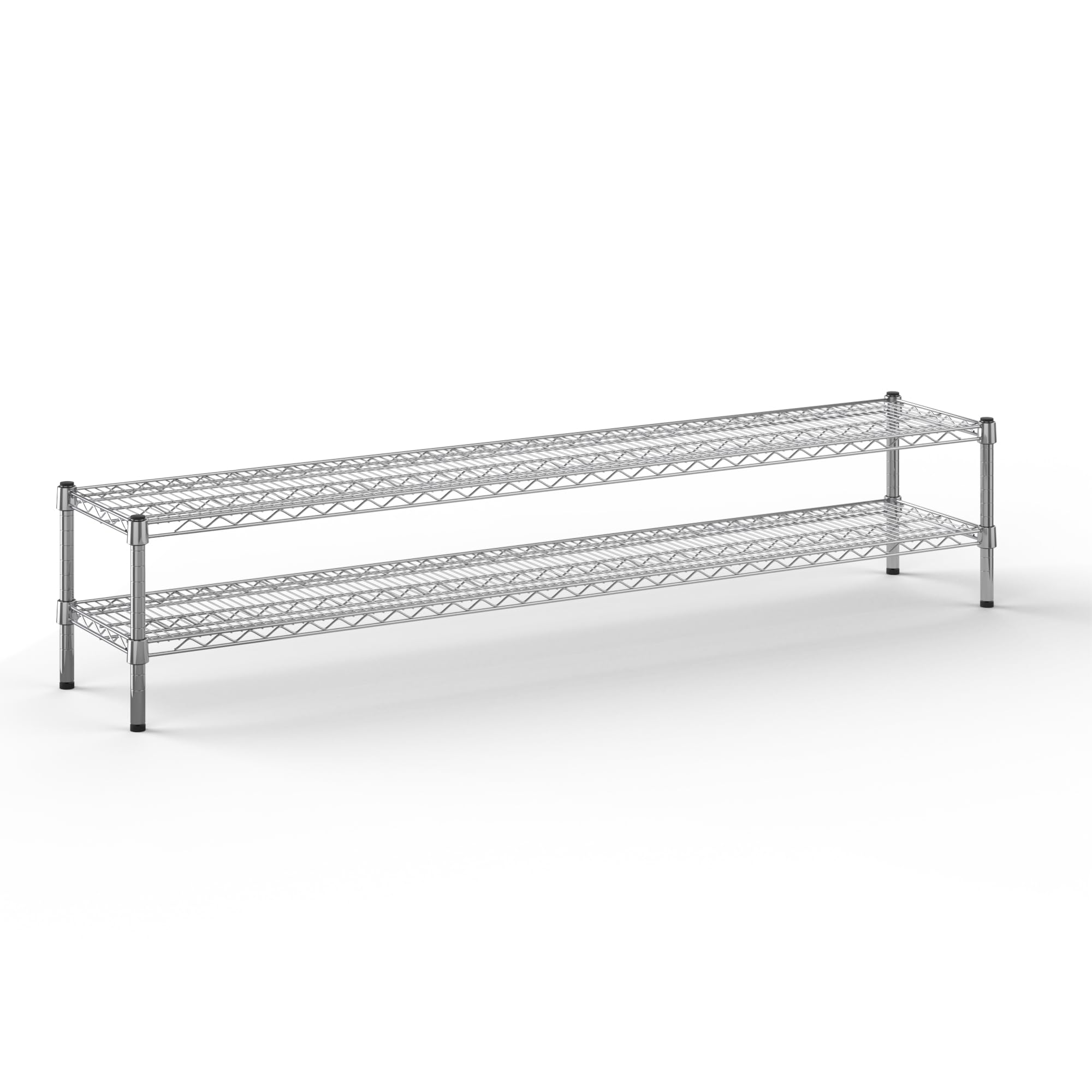 14" Deep x 72" Wide x 14" Height Wire Shelving Kit | 2-Tier | NSF Commercial Storage Rack Unit