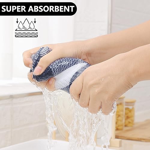 Miniatura 10 de Homaxy Toallas de cocina a cuadros de 100 % algodón, 13 x 28 pulgadas, súper suaves y absorbentes, para secar platos, paquete de 4, negro y gris