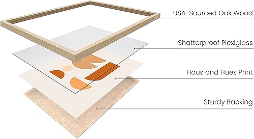 Miniatura 2 de HAUS AND HUES Arte de pared enmarcado bohemio, juego de 3 arte moderno de mediados de siglo, decoración de pared de terracota, arte de pared naranja