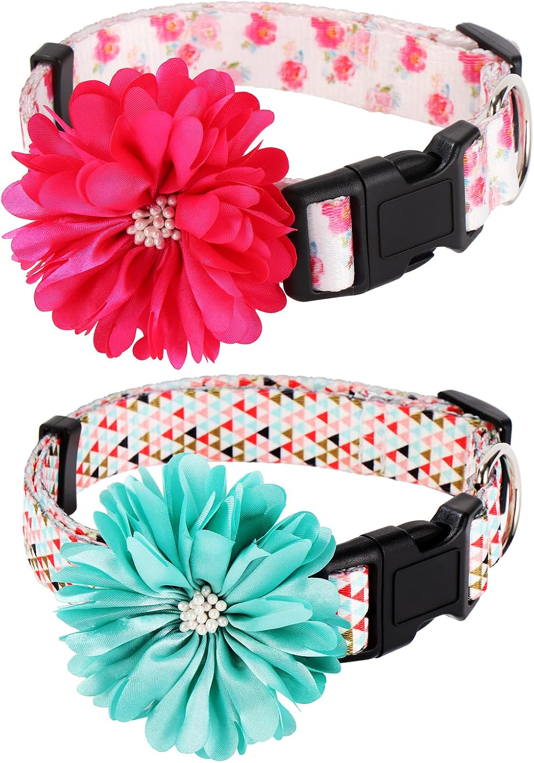 LoyalSunnypet 2 Pack Dog Flowers Collar Pet Flower Bow Ties Collars for Small Medium Large Dogs Grooming Accessories