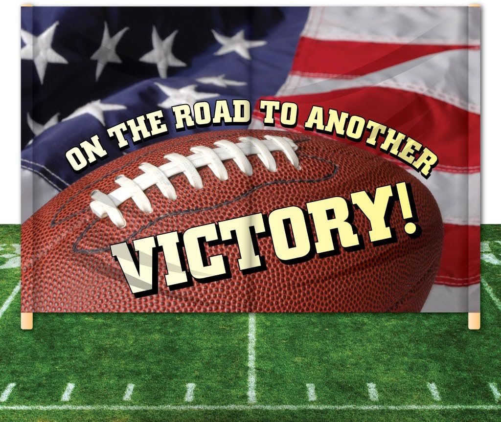 Breakaway Football Banner - 8 feet x 12 feet - 'On The Road to Another Victory'