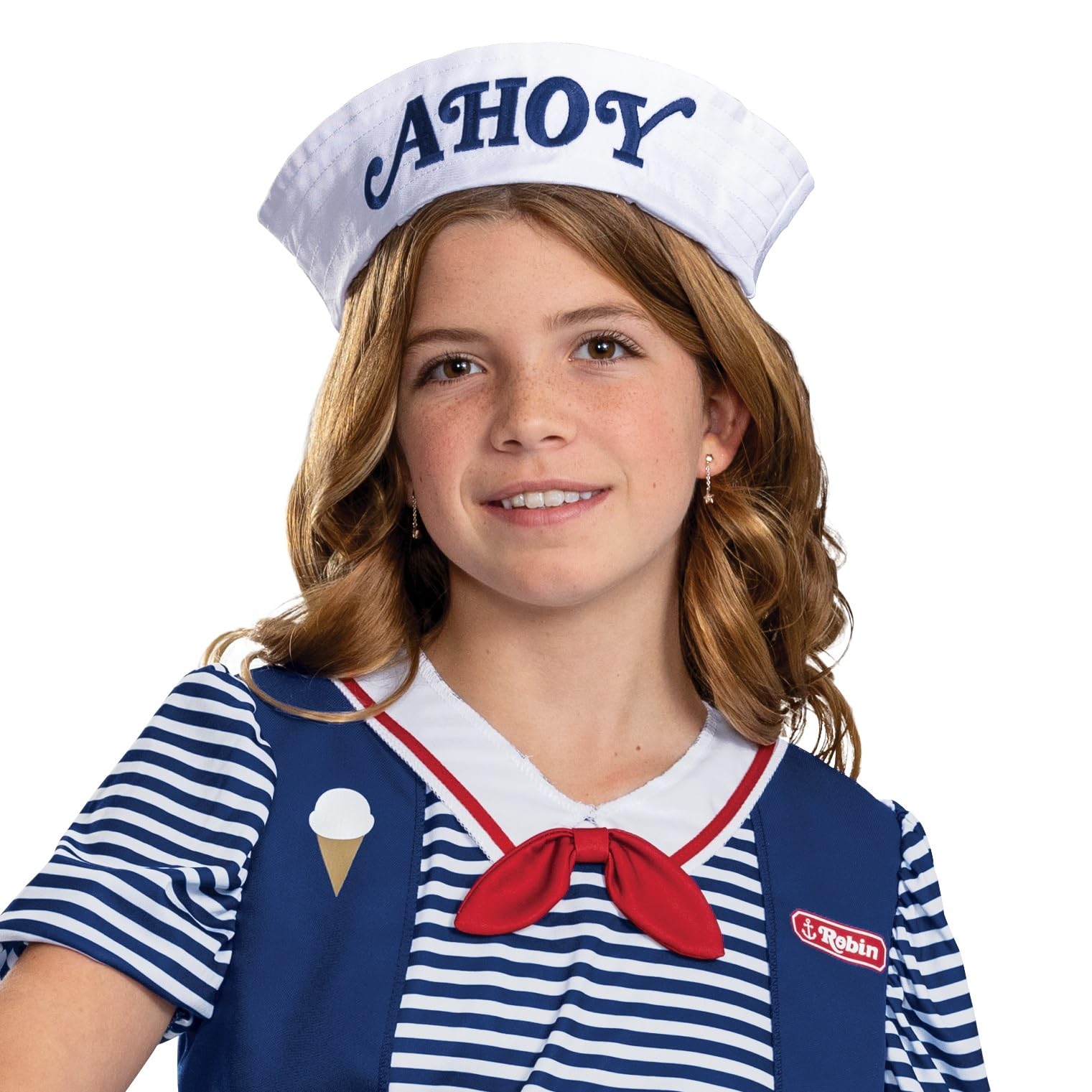 Robin Scoops - Disfraz oficial de Stranger Things para Halloween con sombrero, talla infantil (7-8)