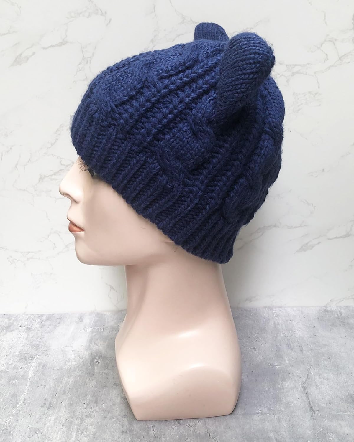 Therian Stuff Funny Cat Beanie with Ears Animal Crochet Hat Y2k Grunge Emo Accessories - Image 3