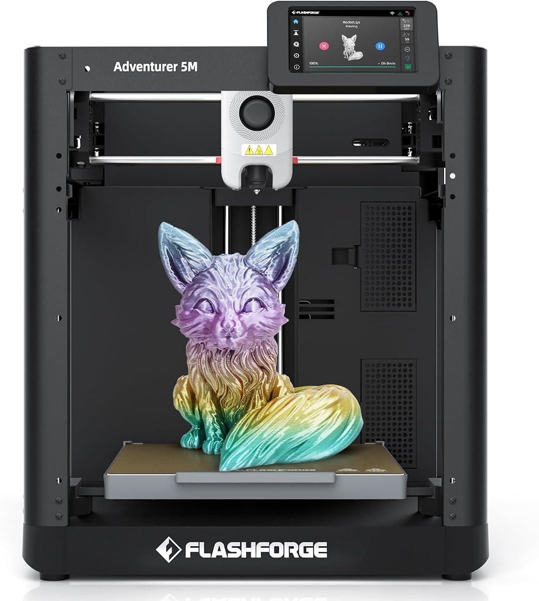 FLASHFORGE Adventurer 5M 3D Printer,Support Multi Materials, High Precision | 600mm/s Max Speed, CoreXY & Auto Bed Leveling, 280°C Direct Extruder, 3s Detachable Nozzle, Effective Cooling,220x220x220mm