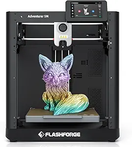 FLASHFORGE Adventurer 5M 3D Printer,600mm/s Max High-Speed FDM 3D Printers with Fully Auto Leveling, 280°C Direct Extruder with Quick Detachable Nozzle, Effective Cooling, Core XY Structure
