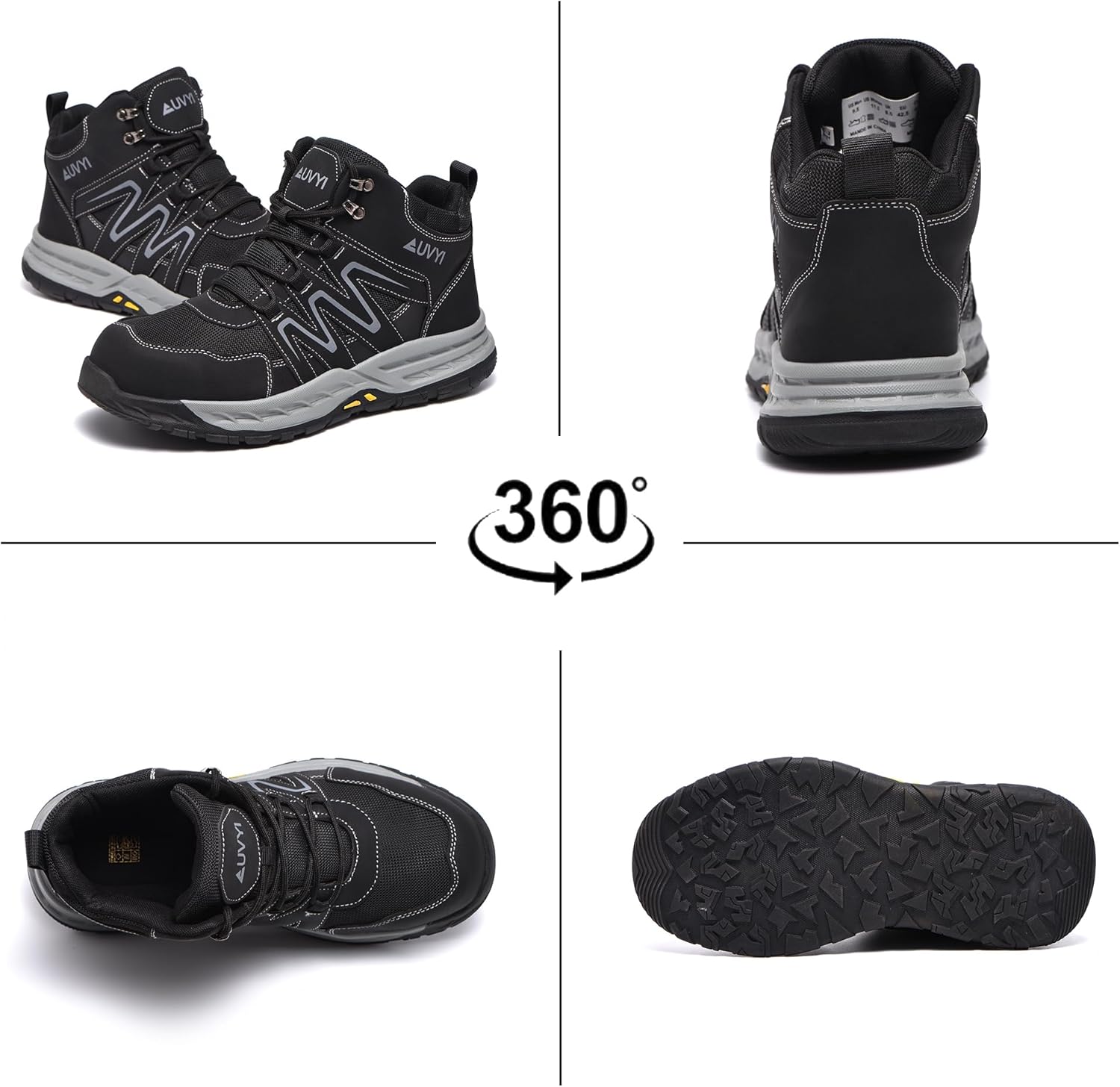 Steel Toe Work Boots for Men – Wide Toe Lightweight Breathable Safety Shoes, Slip-Resistant Industrial & Construction Work Footwear - Image 7