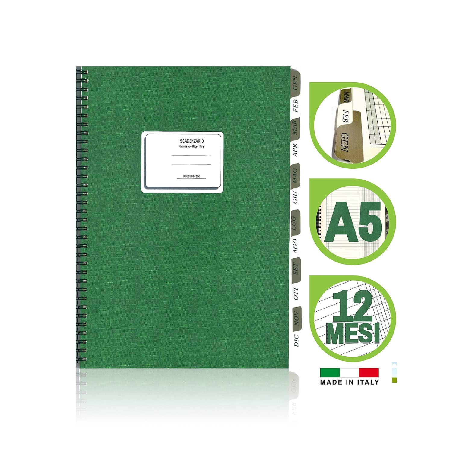Registro Scadenziario A5, Pagamenti Mensile 12 mesi (5)