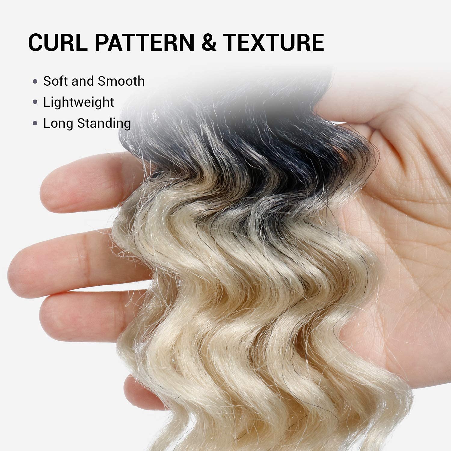 8 Inch 8 Bundle AU-THEN-TIC 2X Deep Twist Crochet Hair Deep Wave Crochet Braids Braiding Synthetic Kinky Curly Short Hair (8 Inch (Pack of 4), OT613-Ombre Two-tone Pre-Bleached Blonde)