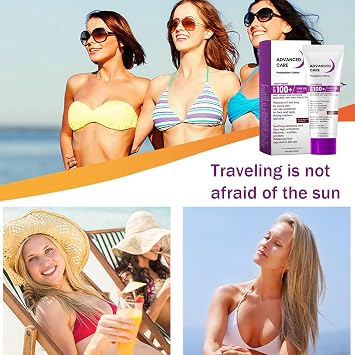 Factor 100 Sun Cream - SPF 100 Sunscreen - High Protection Sun Cream SPF 100 PA+++ No Sticky Ultra Light UV Protetion Sun Block Face Sunscreen for Body and Face