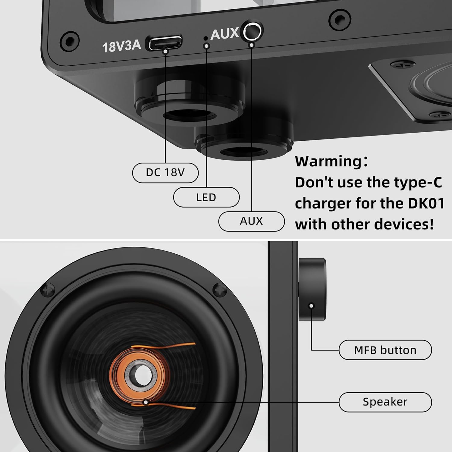 KETELESE Bluetooth Speaker, Glass Body and Unique Glass Speaker Diaphragms, 40W Minimalist Design, Crystal Clear Sound, Wireless Hi-Res Audio, Ideal for Music Lovers- Black