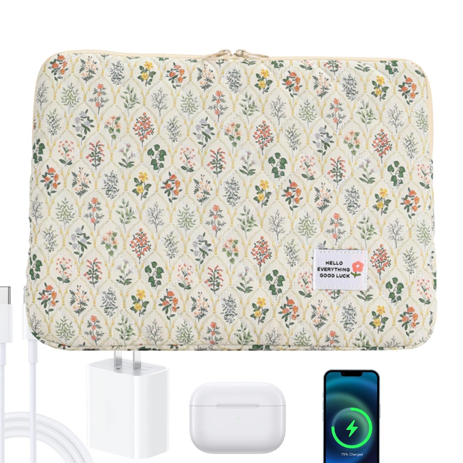 Custodia Laptop 14 Pollici Con Motivo Floreale – Borsa A Manica Morbida E Multifunzione Per PC E Accessori