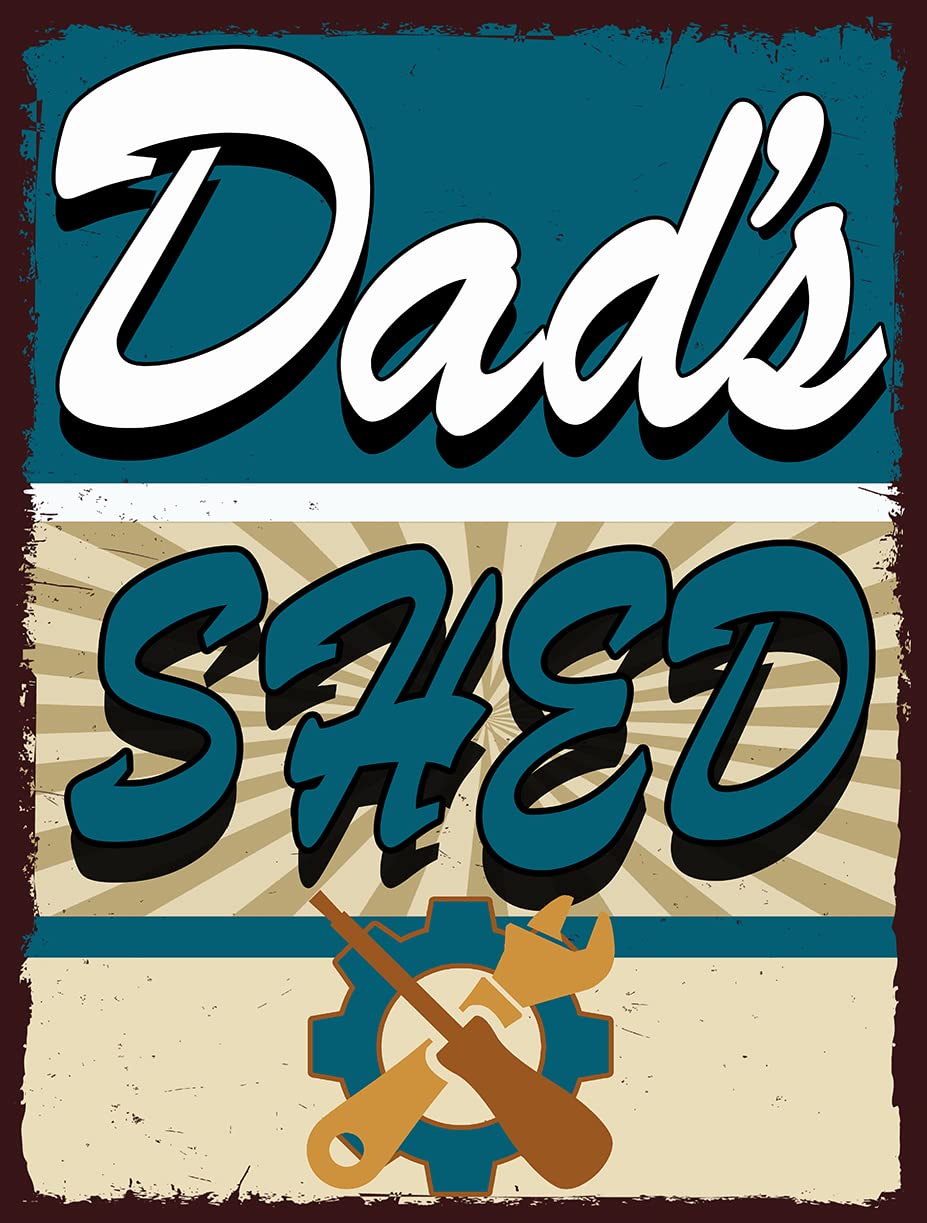 Shawprint Limited Dads Shed Metal Sign RETRO METAL TIN WALL ART NOVELTY GIFT 10" x 8" L797M