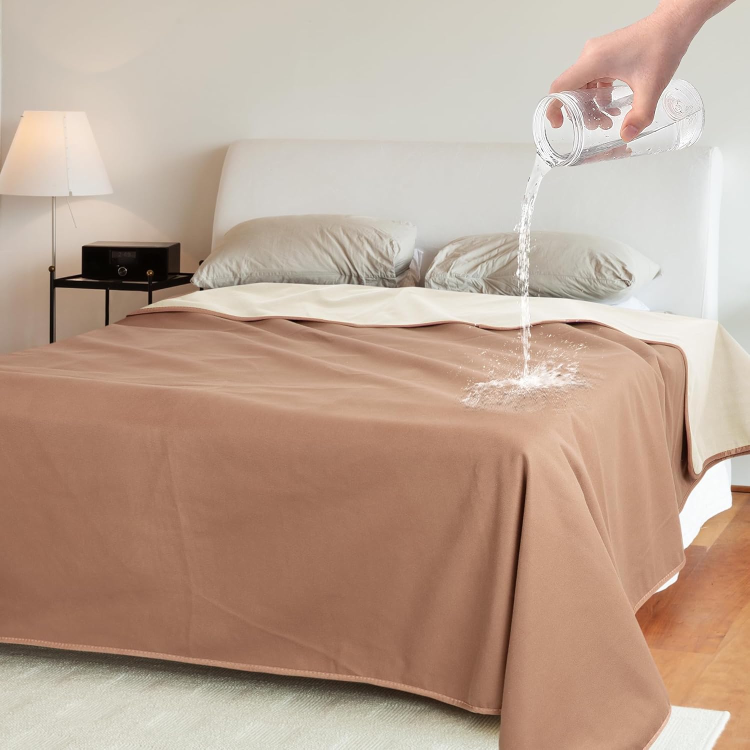 Catalonia Waterproof Blanket for Bed, Reversible Fleece Couch Sofa Furniture Protector, Leak Proof Dog Blankets