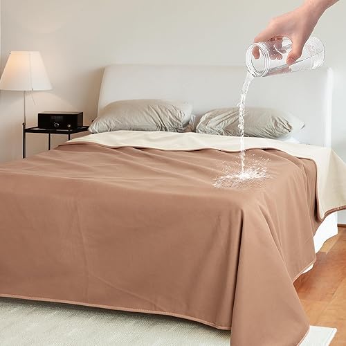 Catalonia Manta de forro polar impermeable para sofá, funda de sofá reversible, protector de cama lavable, a prueba de fugas, cómoda para personas y