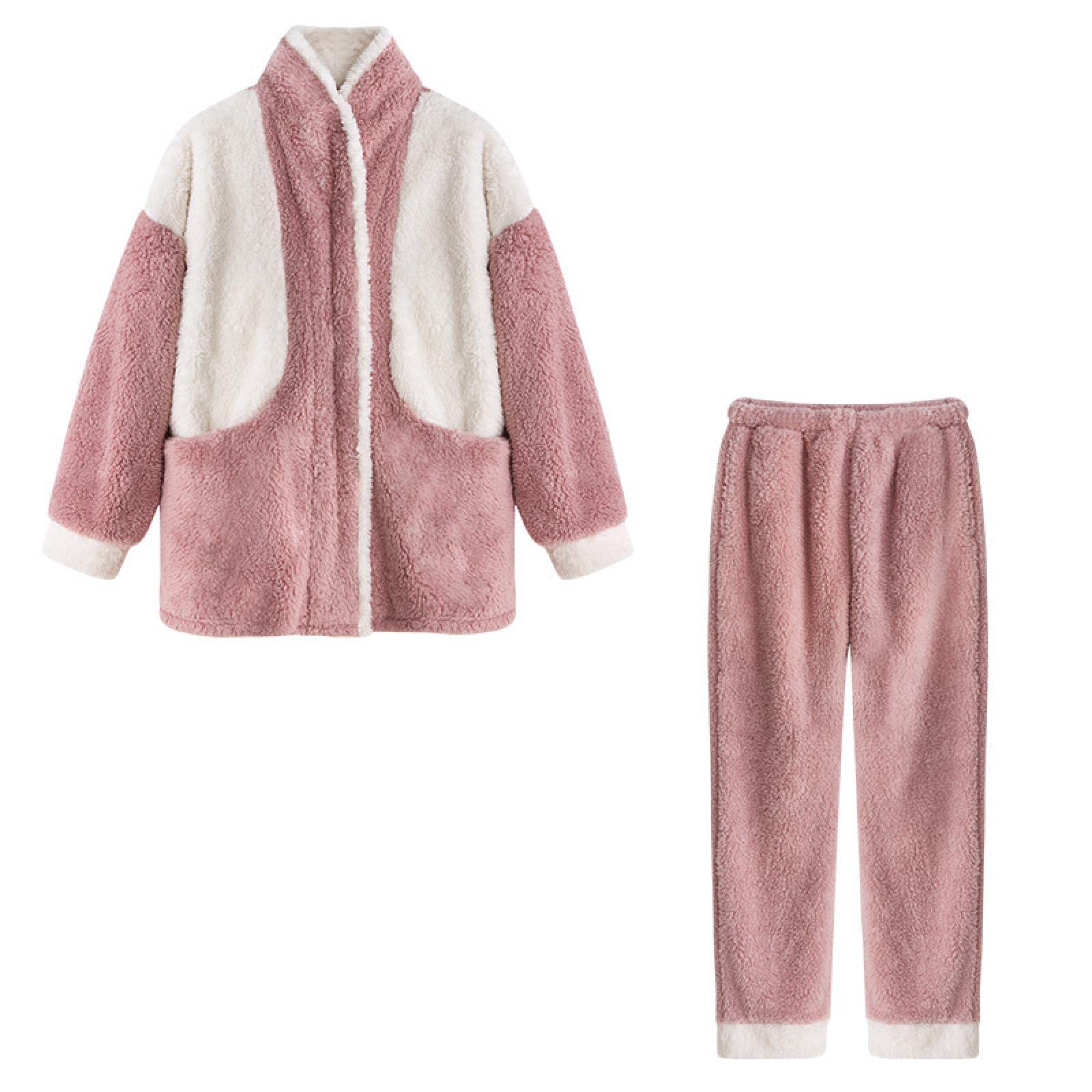 Pyjama femme automne hiver grande taille XXL flanelle contre le froid