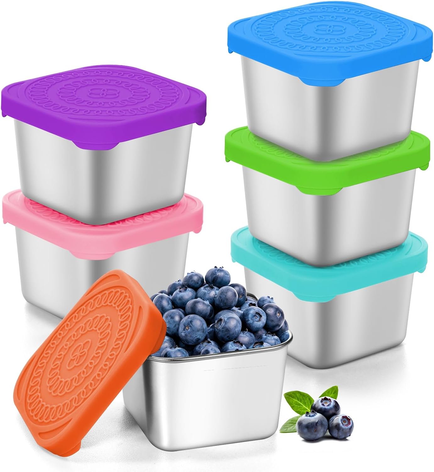 Amazon.com: tchrules 6 PCS Mini Stainless Steel Snack Containers with ...