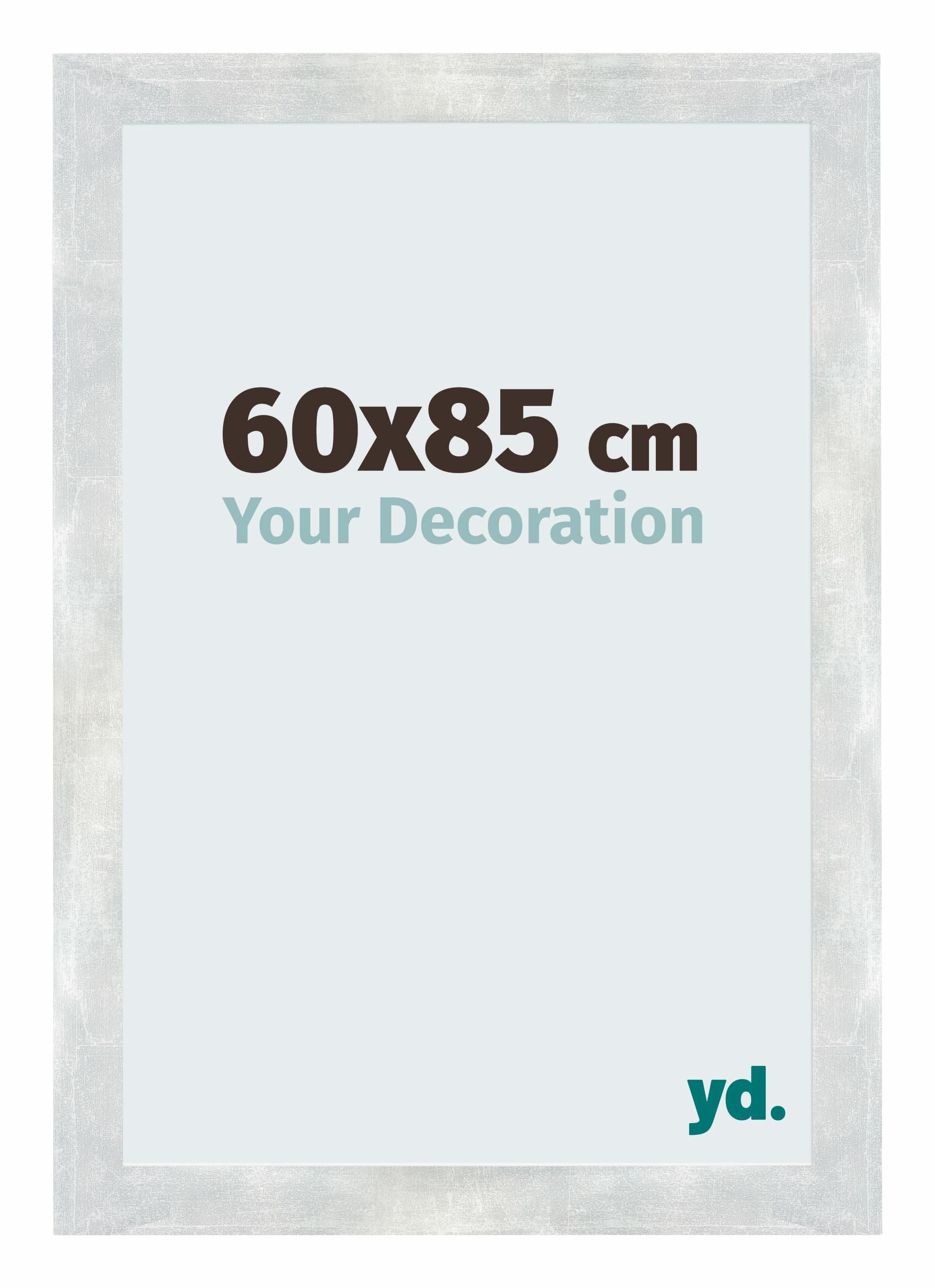 Your Decoration - Picture Frame 60x85 cm - Silver Shiny Vintage - Decorative Wall Frame in MDF with Antireflection - Frame 60x85 - Mura